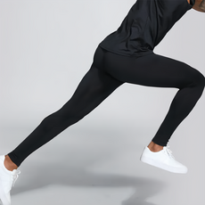 GIAT 吉亞特 男款動時尚UV排汗彈力機能壓力褲 - 88%聚酯纖維 12%彈性纖維 - 台灣製, 2L, 黑色