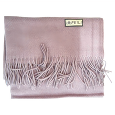 FEILI 羊毛水波紋圍巾 300g, 200 x 70cm, 香芋粉