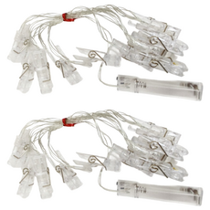 LED裝飾燈串, 電池款 慶景 造型燈串, PVC+LED+銅線, 暖白色, 2個