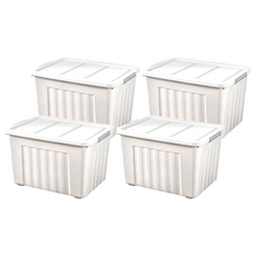 AOTTO 創意傢俱 大容量滑輪收納整理箱 環保PP原料, 52 × 38 × 34cm, 灰色, 4個