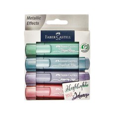 FABER-CASTELL 輝柏 扁頭螢光筆套組, 金屬, 4支