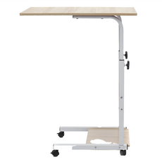 床邊沙發可升降附輪邊桌 60x40x68-83cm 密度板, 木紋色