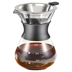 EDISH 手沖滴漏式帶濾網咖啡壺套組 400ml - 輕鬆享受手沖咖啡樂趣, 咖啡壺, 1組