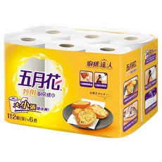 五月花 妙用廚房紙巾 112張, 6捲, 1袋
