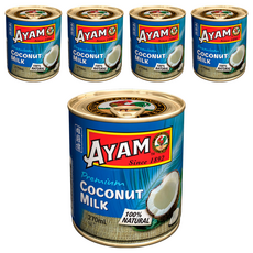 AYAM 雄雞標 特級椰奶罐頭, 100%天然, 270ml, 5罐