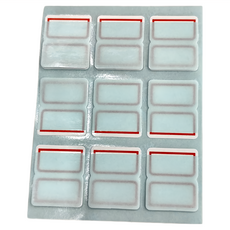 華麗牌 保護膜標籤 3 x 2.5cm WL-3022, 紅框, 90張, 20包