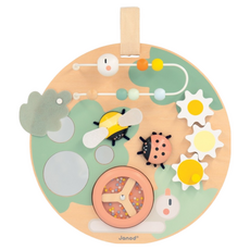 Janod 北歐簡約木玩具 忙碌寶寶學習掛板, 嬰幼兒啟蒙益智玩具, 訓練手眼協調, 1組