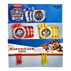 Skater 裝飾用旗幟水果叉 9支, 汪汪隊, 1組