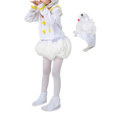 愛北鼻 萬聖節動物變裝服 可愛造型舒適面料, 120碼, 白天鵝, 1入