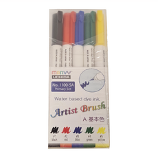 MARVY UCHIDA 彩繪漫畫筆 軟毛筆頭, Artist Brush, 基本色, 1組