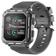 YOGEMDI 軍規智能通話藍牙手錶/運動手環 C20PRO, 黑色, 1.83吋, 藍牙