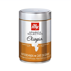 Illy 意利咖啡 衣索比亞 Ethiopia 單品咖啡豆 全豆 無研磨 義大利原裝進口 專利氮氣加壓包裝技術鎖著香氣 100%阿拉比卡咖啡豆, 250g, 1罐
