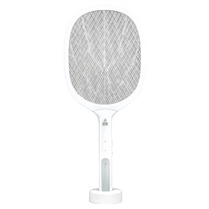 SUPA FINE 勳風 二合一充電式電蚊拍 附收納底座 USB充電 HFD-T7026 白色, 52 x 22 x 3cm