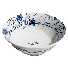 青風繪7井-日本製 陶瓷碗 唐草 青色 + 白色 寬:19.5/高:7.3(cm) 容量: 925 mL, 1個
