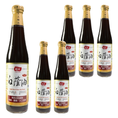 龍宏 白蔭油, 日曝365天純釀醬油, 古法傳統陶甕缸發酵熟成, 100%純黑豆, 無麩質過敏原, 無添加防腐劑 、焦糖色素, 420ml, 6瓶