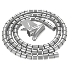 PowerSync 包爾星克 纏繞管保護套電線理線器 附理線夾 ACLWAGW525S 25mm × 5m, 銀色, 1條