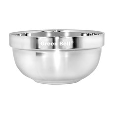 Green Bell 綠貝 304不鏽鋼晶緻雙層隔熱碗 17.5cm 10入, 單一顏色, 1組