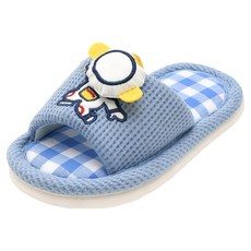 Rabbit Foot 太空旅行兒童降噪室內鞋 藍色 - 可愛太空人造型 輕巧 舒適透氣, 18cm, 1雙