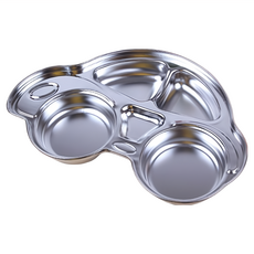 aizoum 汽車造型不鏽鋼餐盤, 幼兒餐盤, 幫助孩子可以容易感到興趣並進食, 以不鏽鋼材質製成，可以衛生管理, 單品, 單一顏色, 1個