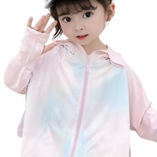 兒童涼感防曬外套 UPF50+防曬系數, 4XL(140~150cm), 淡粉