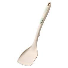 不沾鍋矽膠鍋鏟，33.4x9cm，耐高溫，適用洗碗機、消毒櫃, 米白色, 1支