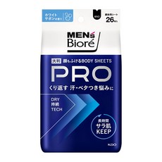 MEN's Biore PRO 男性臉部身體兩用濕巾 白皂 26張, 1個, 279ml