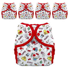 THiRSTiES SANRIO聯名款 壓扣防水尿布兜, 9-36月 (8-18kg), 100% 聚酯纖維, Hello Kitty My Friends, 5件