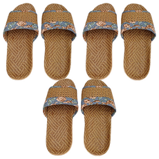 籐編拖鞋, 藍灰, 3雙