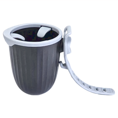 Chubby Papa推車水杯架 手機杯架，矽膠+PP材質, 灰帶黑架, 1個