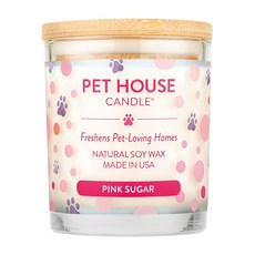 PET HOUSE 香氛蠟燭 - 粉紅愛戀，100% 天然黃豆蠟，可燃燒長達 60 小時, 255g, 1罐