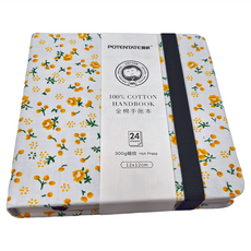 POTENTATE 遵爵 全棉手帳本, 120x120mm 300g細紋紙 24張, 細紋碎花, 1個