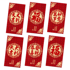 新年金蔥磨砂創意紅包袋 9x17公分 金蔥紙, 6個