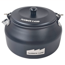 FARMERCAMP 鋁合金輕量茶壺 1L, 248g, 防燙手把設計, 黑色, 1個
