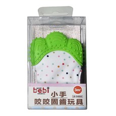 genki bebi 元氣寶寶 小手咬咬固齒玩具 3個月以上 感覺玩具/護手套, 固齒玩具, 顏色隨機, 1個