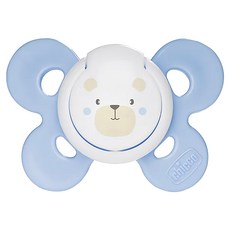 Chicco 舒適哺乳 機能型矽膠安撫奶嘴 (小/天藍熊), 0-6個月, 1個