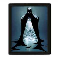 Batman 蝙蝠俠 3D海報含框 斗篷高譚市, 塑膠(PVC)(PET)材質, 28.3 x 23.2cm, 斗篷高譚市3D海報含框, 1個