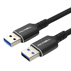 POLYWELL 寶利威爾 USB3.2 Type-A 公對公高速傳輸線 Gen1 5Gbps, 1m, PW15-W45-M981, 1條