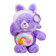 Care Bears 療癒立體造型絨毛公仔鑰匙圈掛飾 17cm 聚酯纖維, 兔耳紫, 1個