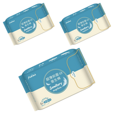 Finetech 釩泰 抑菌涼感衛生棉 側邊防漏 超強鎖水因子 棉柔表層 超微孔透氣底膜, 輕薄, 6片, 3包