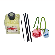 QiMart 法國精油玫瑰造型珪藻土擴香瓶, 花香茉莉, 1瓶, 200ml