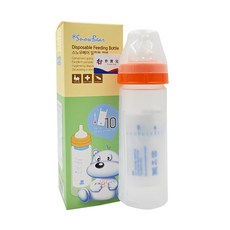 Snow Bear 小白熊 感溫拋棄式奶瓶組 (奶嘴蓋 + 螺紋蓋 + 輔助瓶身 + 底蓋 + 收納盒 + 寬口奶嘴 + 250ml拋棄式奶瓶袋 10個), 1組, KJH008