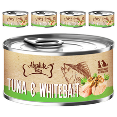 Absolute Bites 饗食 無穀低敏罐, 鮪魚 + 銀魚, 80g, 5罐