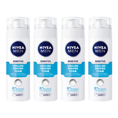 NIVEA 妮維雅 男士 極淨酷涼刮鬍泡, 敏感性肌膚適用, 200ml, 4瓶