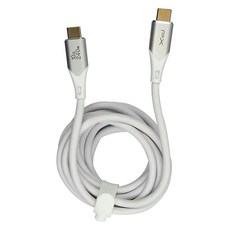 PX 大通 USB 3.2 10G/240W C-C快充傳輸線, 內建E-marker智能IC, 支援PD3.1 EPR 240W大功率, 2m, 白色, 1條