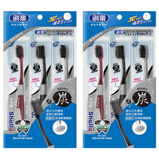 Shallop 刷樂 多功能備長碳牙刷 B002-3, 3支, 2包