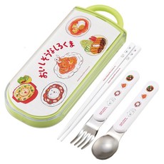 Skater 三合一餐具組, 筷子 + 叉子 + 湯匙 + 筷盒, 麵包大白熊, 1套