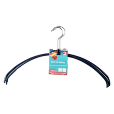 MAWA 德國 止滑無痕衣架 Economic light 40PT Set 4 PVC軟膠 鍍鉻鐵, 1組, 藍色