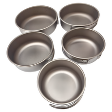 TEMPEST 純鈦煎鍋5套件組 (小:650ml, 中:800ml, 大:1000ml, 特大:1650ml), 1組