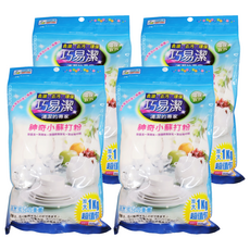 巧易潔 神奇小蘇打粉 除重油 除異味 除咖啡與茶垢 除衣物甲醛 超值包, 1kg, 4包