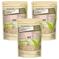 Vilson 米森有機 100%有機燕麥仁 450g, 無殘農 無化肥 無添加 全素自然純淨, 3包